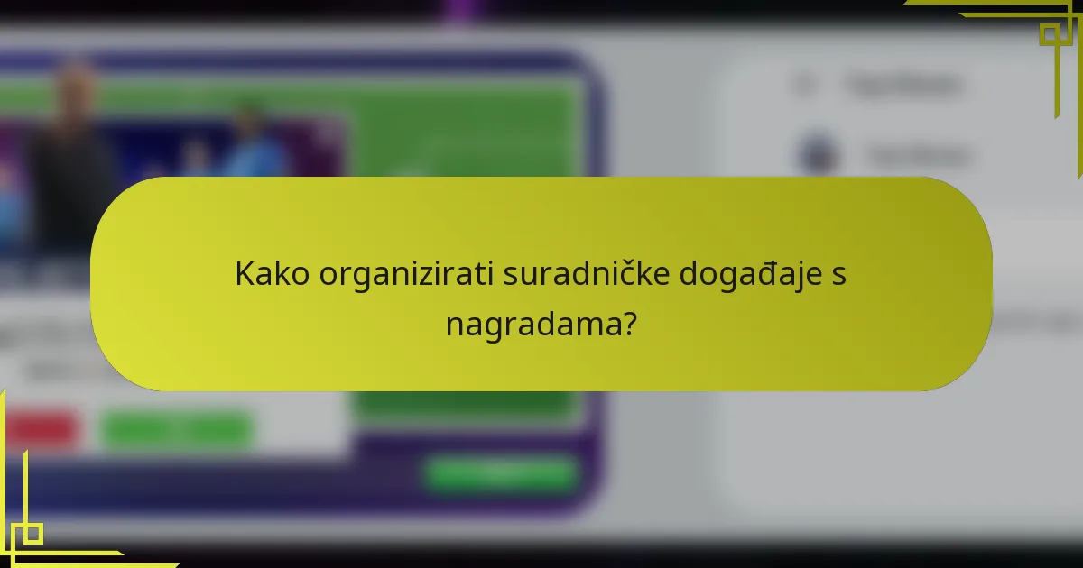 Kako organizirati suradničke događaje s nagradama?