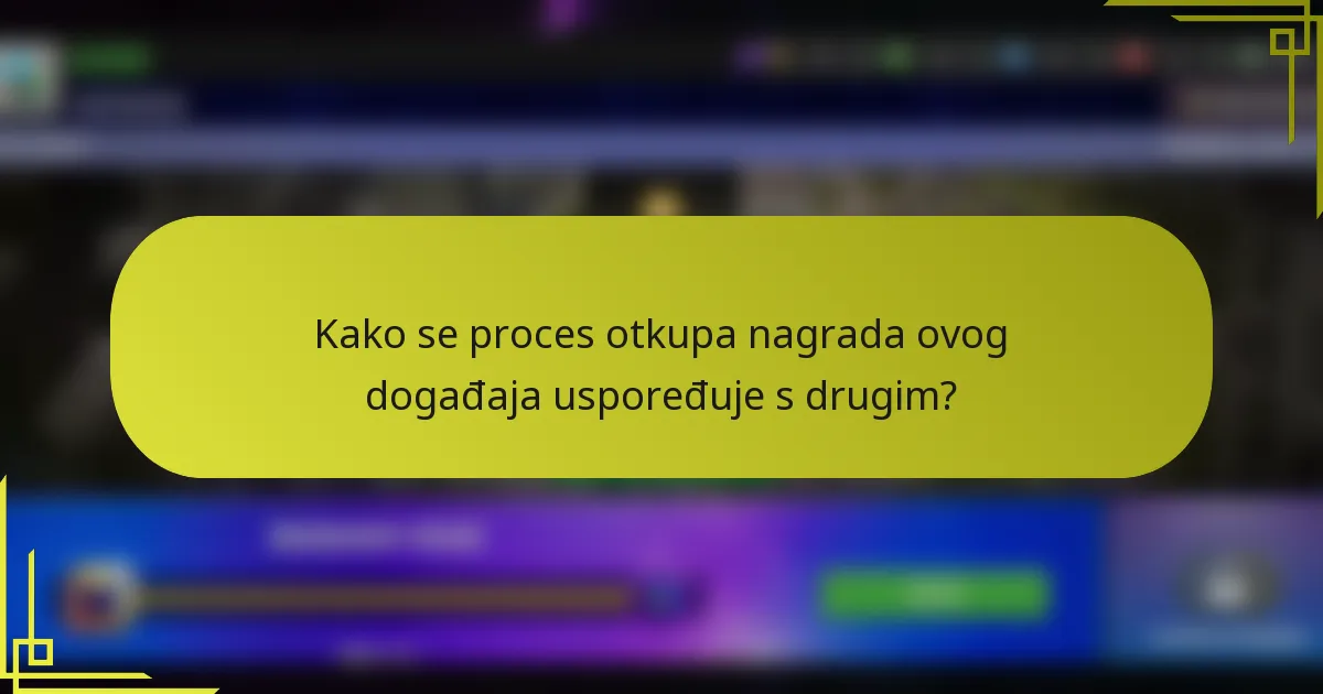 Kako se proces otkupa nagrada ovog događaja uspoređuje s drugim?