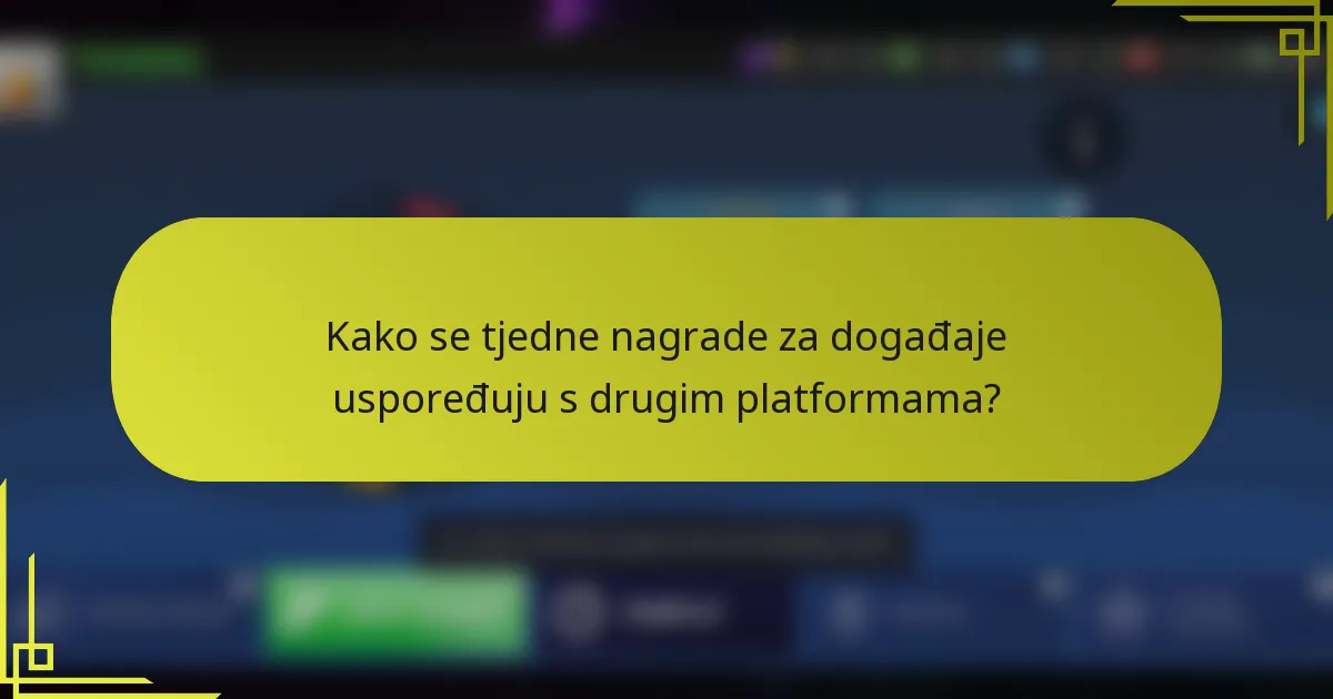 Kako se tjedne nagrade za događaje uspoređuju s drugim platformama?