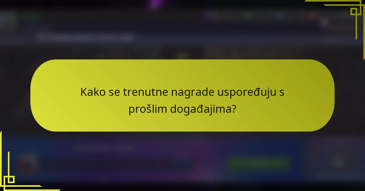 Kako se trenutne nagrade uspoređuju s prošlim događajima?