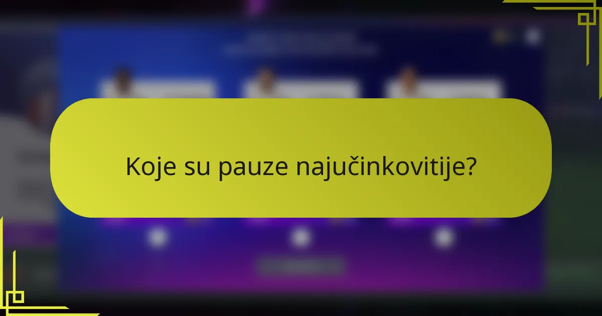Koje su pauze najučinkovitije?