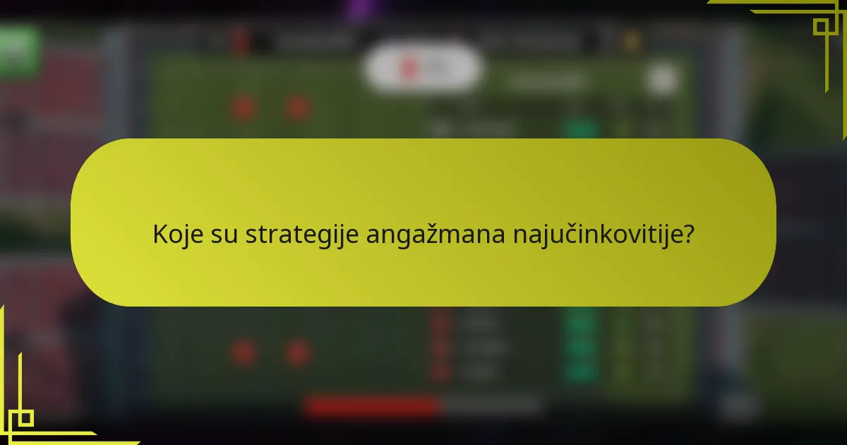 Koje su strategije angažmana najučinkovitije?
