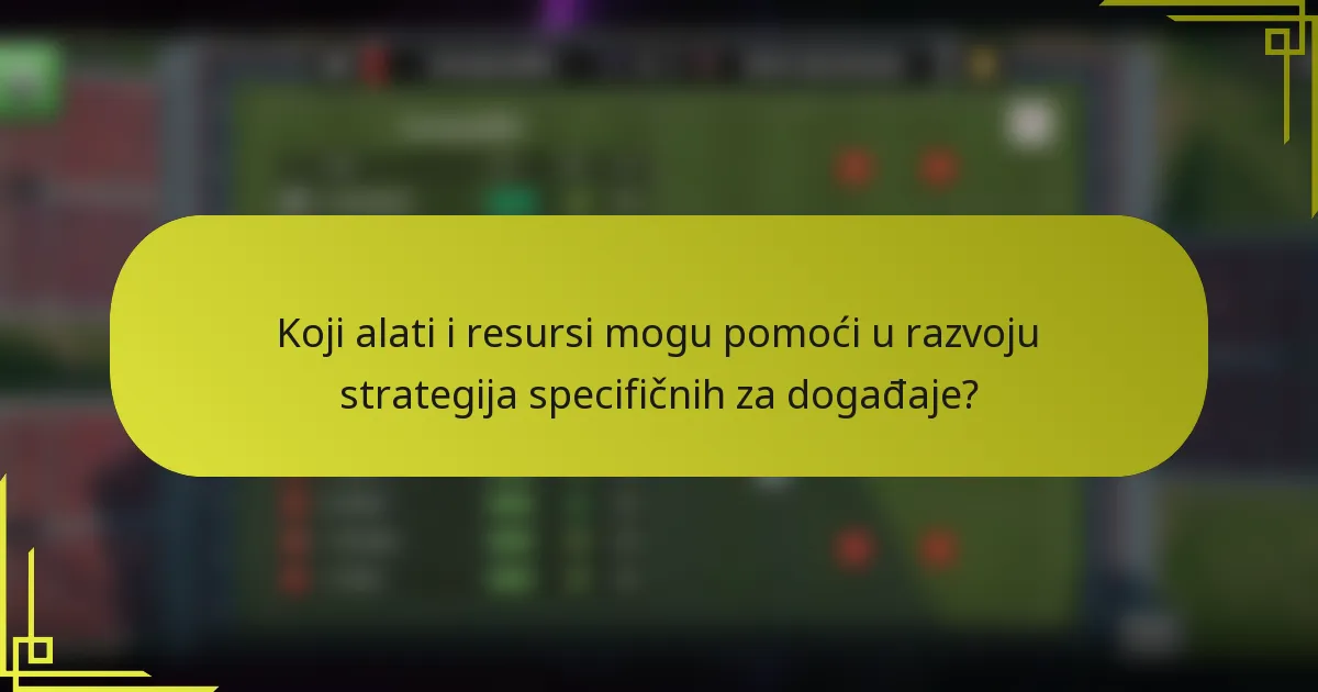 Koji alati i resursi mogu pomoći u razvoju strategija specifičnih za događaje?