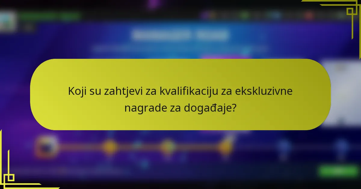 Koji su zahtjevi za kvalifikaciju za ekskluzivne nagrade za događaje?